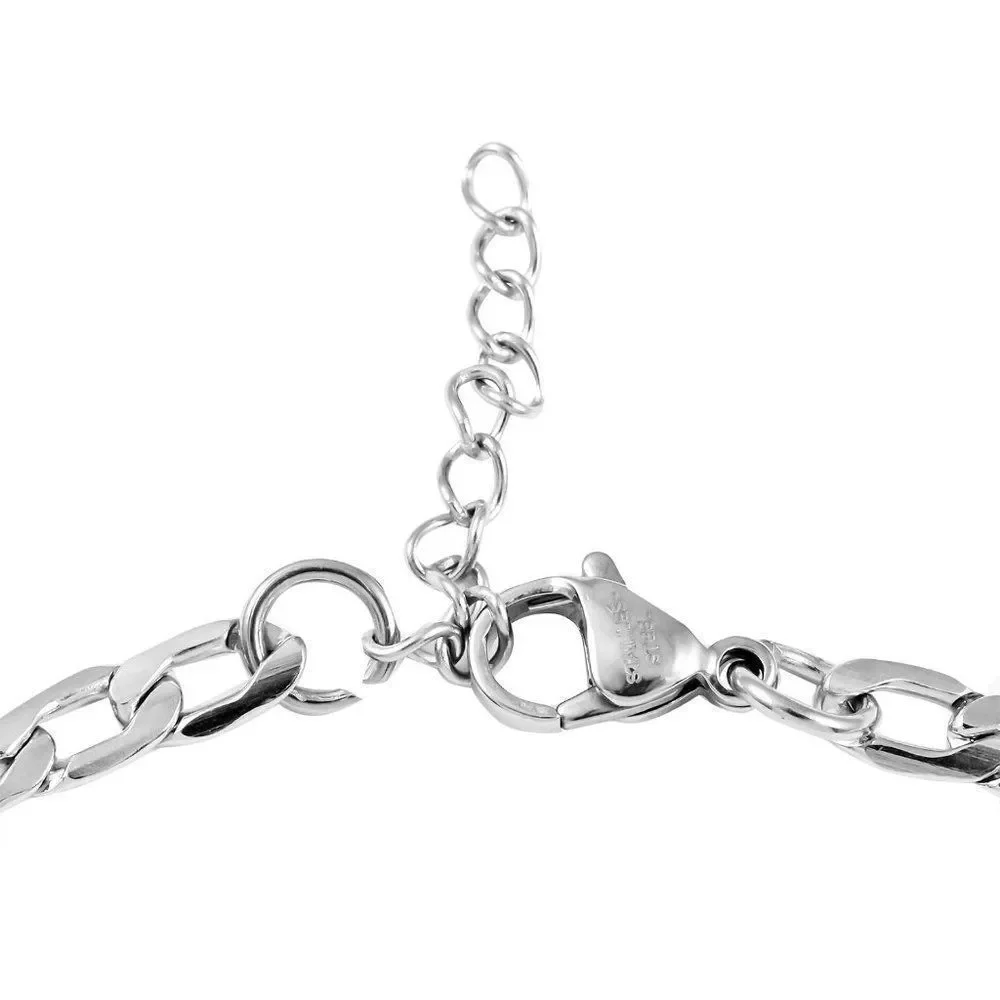 Figaro Chain Bracelet in Stainless Steel (9 In)